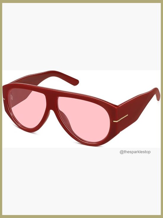 Oversized Aviator Sunglasses UV400 Protection Retro Big Shield main image 5